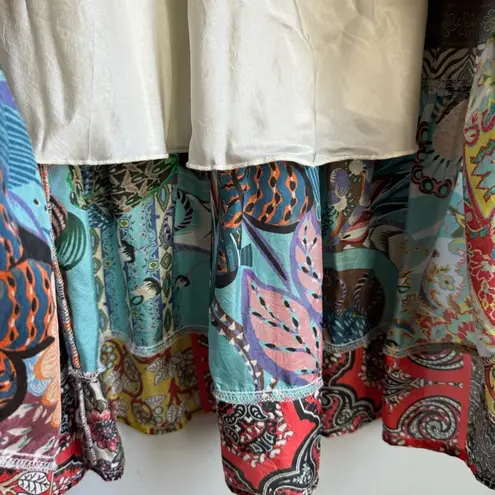 Johnny Was NEW Tibby Jaime Long Sleeve Floral Silk Midi Dress Size Small