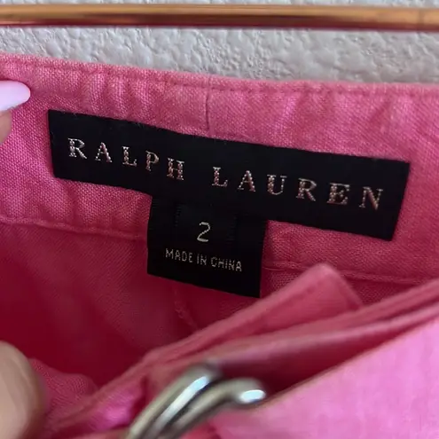 Ralph Lauren  Vintage Black Label Linen Viscose Pink Wide Leg Pants 2