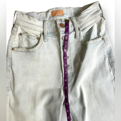 Mother the Pixie Tomcat Distressed Ankle Straight Leg Jeans Light Wash Size 24 Blue