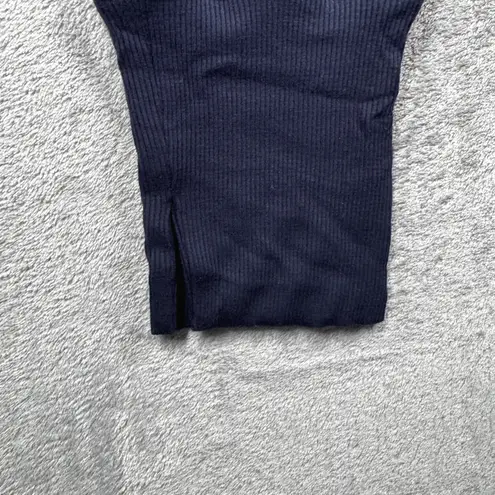 Sympli Crop Pant Minimalist Lagenlook Slinky Stretch Travel Quiet Luxury Comfort Blue Size 14