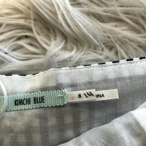 Urban Outfitters new  kimchi blue black white gingham off shoulder romper size 6