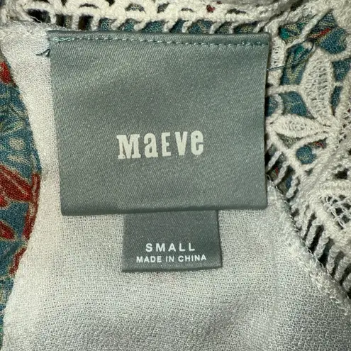 Maeve ANTHROPOLOGIE Eleanor Floral Sleeveless Lace Trim Top EUC Size