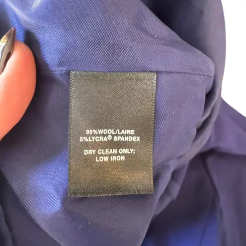 Lafayette 148 New York - Navy Blue Wool Blend Sheath Dress Sz 6