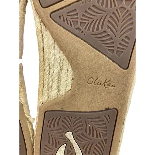 *Olukai Pink Kaula Pa'a Kapa Espadrilles Shoes Womens Size 8 Fold Heel Slip On