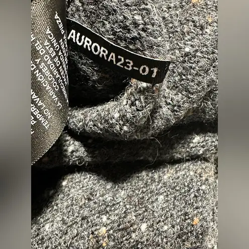 Well Worn Nep Yarn Sweater Women’s Size M Cozy Mock Neck Dark Gray Speckled