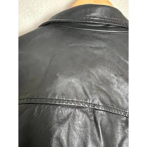 Slate + Willow  Black Leather Biker Moto Jacket Size M