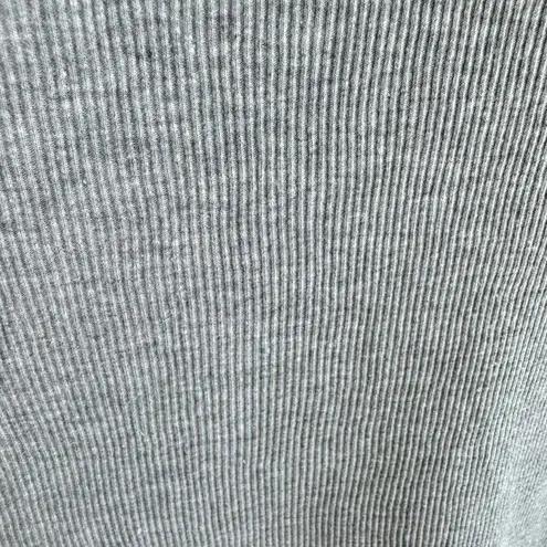 Susan Lawrence 100% Cotton Gray Ribbed Tank Black Gray Floral Detail Size XL