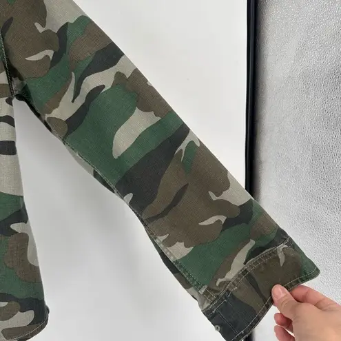 J Crew Utility Shirt Jacket Camo Size Small Cotton Shacket Camouflage Small Green