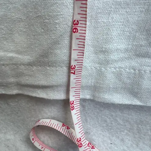 For Cynthia Linen Blend Striped 3/4 Sleeve Tunic Shift Dress White Black S