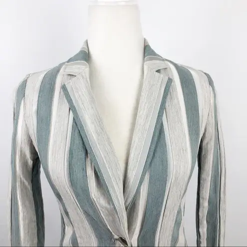 Lafayette 148 NY Vangie Vertical Striped Two Button Blazer Jacket Size 2 Job