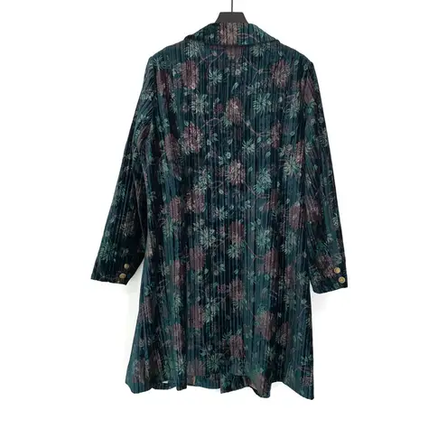 JOE BROWNS Remarkable Crushed Velvet Coat Teal Floral 16 Green