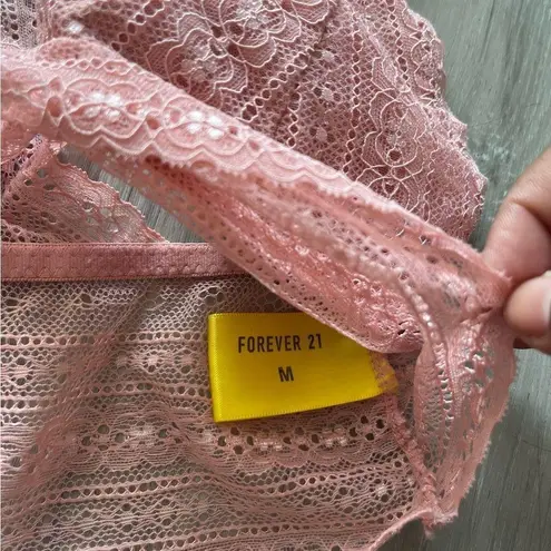 Forever 21  M Pink Floral Lace Bralette