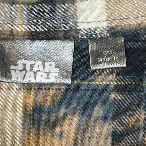 Star Wars Upscaled Flannel Shirt Bleached Dye Baby Yoda On Back