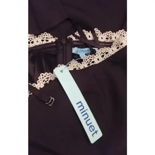 Minuet Black Convertible Party Dress Silver Trim Paper Bag Waist by ModCloth