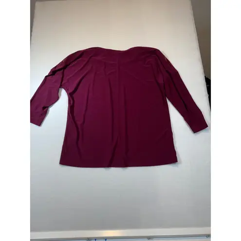 Anthony Original Top Womens P1X Purple Gold Zipper Detail 3/4 Sleeve Size 1X