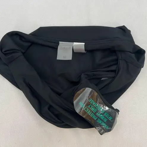 CALIA Women's Mid Rise High Leg Cheeky Swim Bottoms M Black Size M