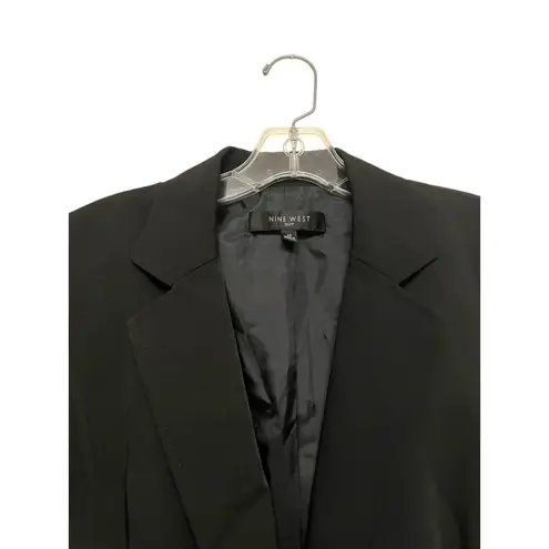 Nine West  Suit Blazer Jacket Women Size 10 Black 1 Button Career Office NWT‎