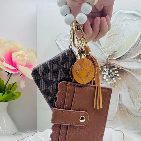 Mama Double Joy Wallet Wristlet Style D Brown