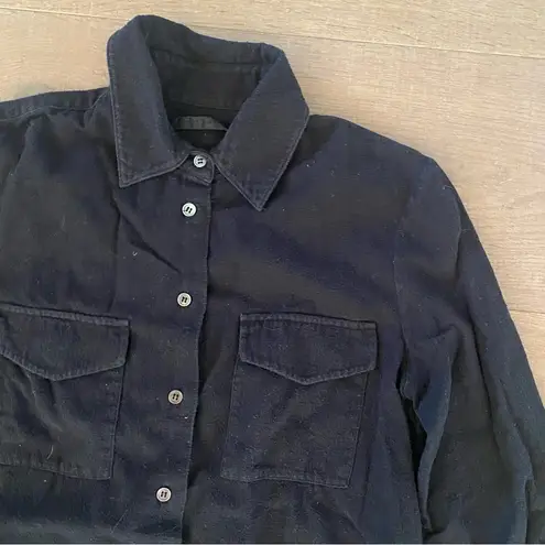 Jenni Kayne black long sleeve button down pocket cargo shirt