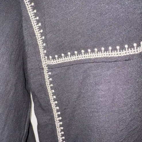 Garnet Hill Monroe Organic-Linen Jersey Knit 3/4 Sleeve Size Small Top