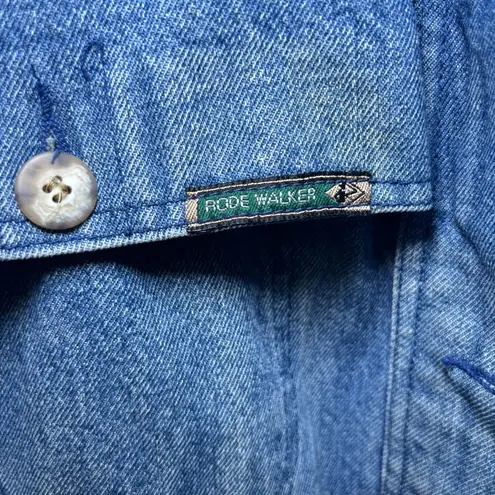 Rode Walker Vintage Chore Barn Field Coat Blue Denim Jacket Men's Medium USA - Image 9
