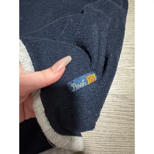 Pooh Tigger Embroidered Fleece Pullover 1/4 Zip Trim Sweatshirt Disney M Blue Size M