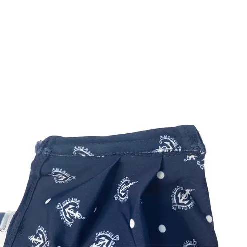 Timeout ᯾ Nautical Print Bandeau Bikini Top ᯾ Navy White Anchors + Stripes