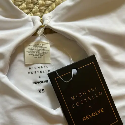 NWT Michael Costello X Revolve Shea One Piece White Gold Swimsuit XS