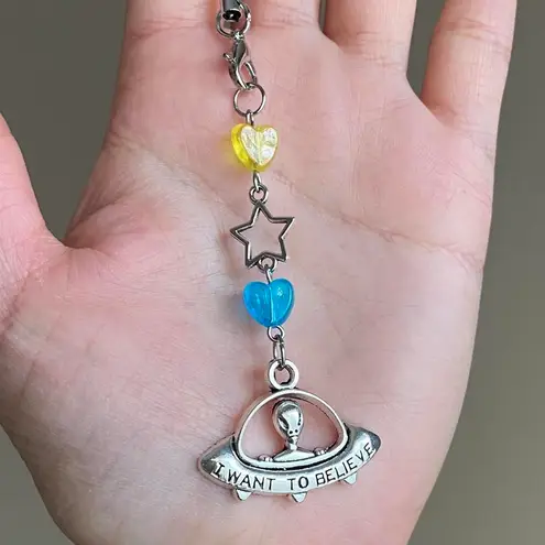 Handmade funny funky y2k Kawaii alien phone charm/strap/accessory/bag charm/display👽💙💛