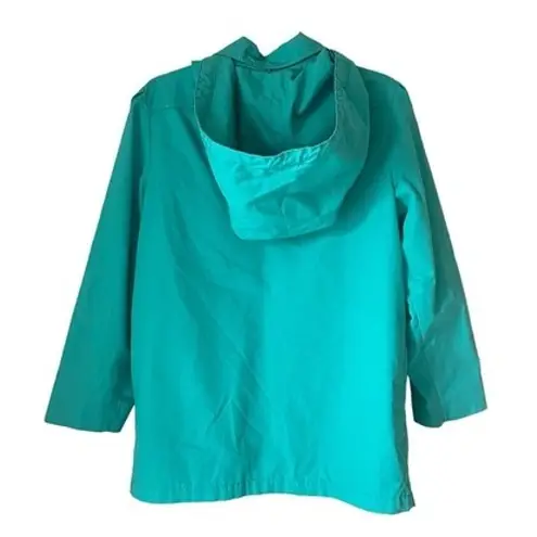 London Fog T9 Vintage Teal Hooded Rain Jacket Lightweight Casual