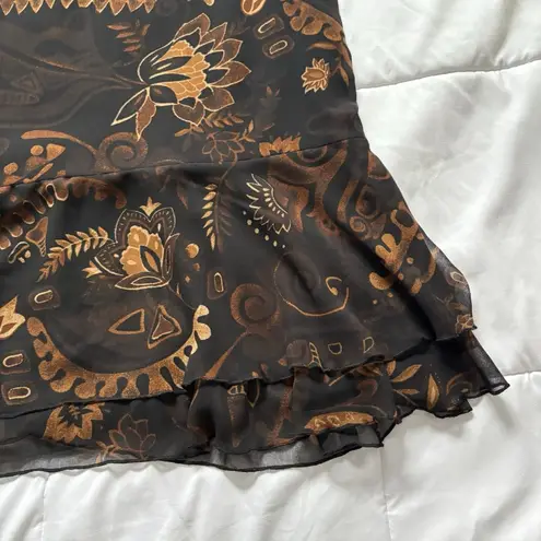 Vintage West End Maxi Skirt Womens Large Brown Floral Boho Fairy Grunge Y2K 90s