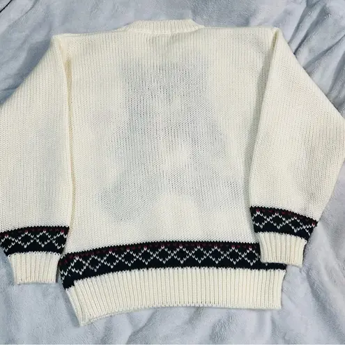 Hasting & Smith Vintage Knit Teddy Bear Ugly Sweater grandma-core granny cottage coastal Grandpa