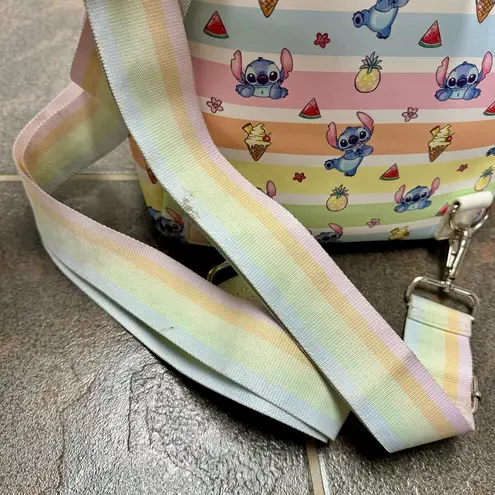 Lounge Fly Disney Lilo & Stitch Fruits Colorful Stripes Mini Backpack Bag