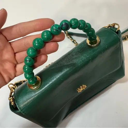 Lele Sadoughi Leather Top Handle Bag green