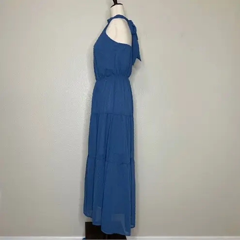 PRETTYGARDEN NWT Pretty Garden Blue Halter Tiered Maxi Dress
