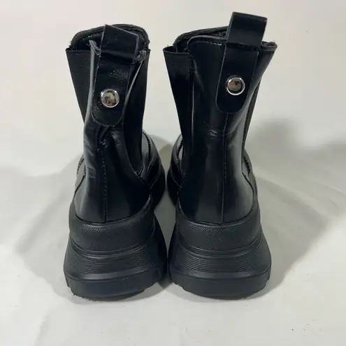 None CHELSEA PLATFORM ANKLE BOOT GOTHIC ROUND TOE GORTEX WOMEN SZ 240 SZ 7 BLACK NEW