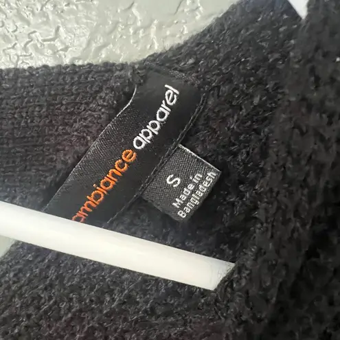 Ambiance Apparel Black Crisscross Back Knit Sweater