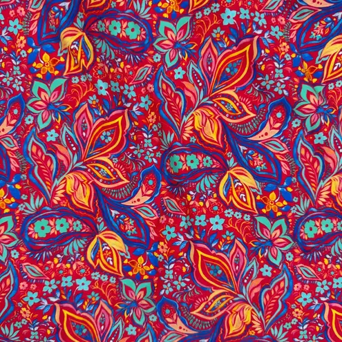 Sunsets Rue Paisley Sadie Tankini Swim Top Paisley Print Lined Size 6 Beach Pool Red