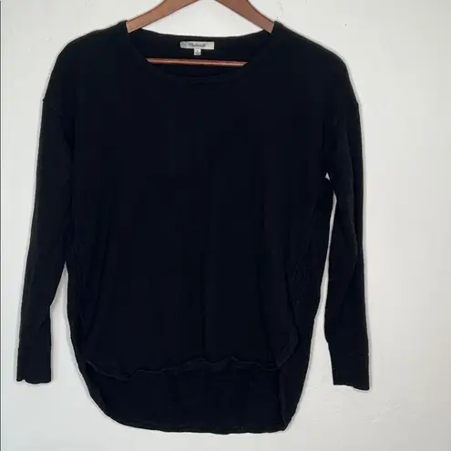 Madewell  Clearweather Pullover Sweater Black Cotton Nylon Blend Size Small
