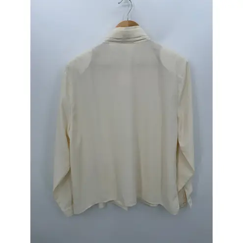 Vintage Christie & Jill Blouse Women 16 Cream Button Front Top Edwardian