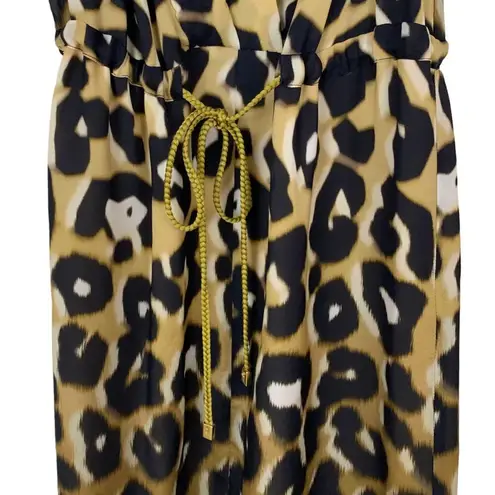 NWOT Manning Cartell Born Free Leopard Print Tie Waist Maxi Dress Size 0 Tan