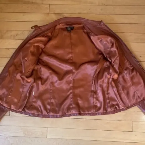 BCBGMAXAZRIA  Fitted Brown Leather Boho Jacket