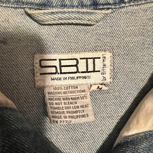 Vintage S.B.II Embellished Denim Jacket Rhinestone Studded Western Jean Jacket M Blue Size M