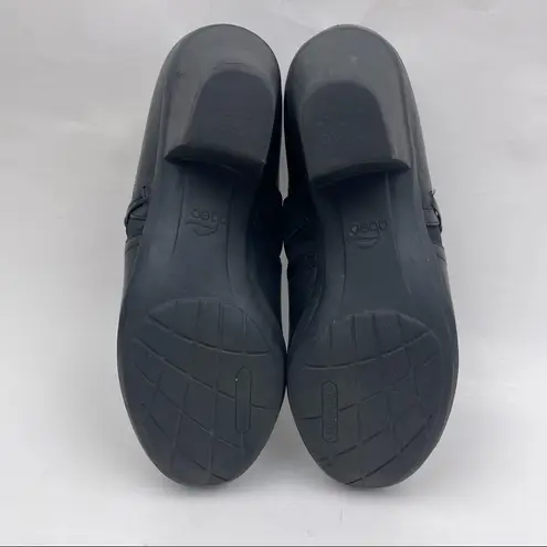 Abeo B.I.O SYSTEM Raine Black Leather Comfortable Mule Clog Heel Shoes Size 7.5