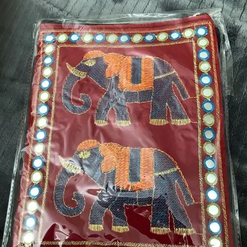 Embroidered Bohemian Bollywood Elephant Crossbody Bag Pink