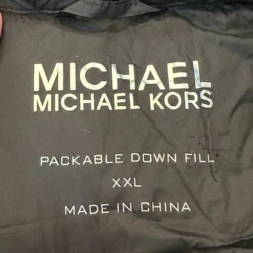 MICHAEL Michael Kors Packable Down Filled Puffer Jacket Size XXL Travel Winter Black