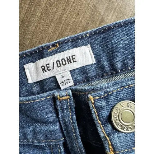 RE/DONE NWD 70s Wide Leg Patch Pocket Jeans Blue True Rinse Wash Women’s Size 32