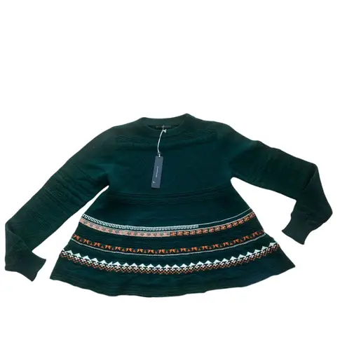 NWT HIGH USE 100% Virgin Wool Striped Sweater retail $763 Made in Italy Green Size L