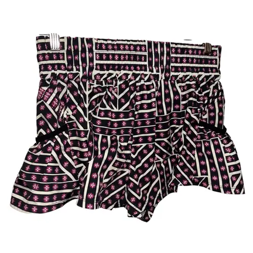 FP movement black floral stripe flare ultra short lined running active shorts Size M