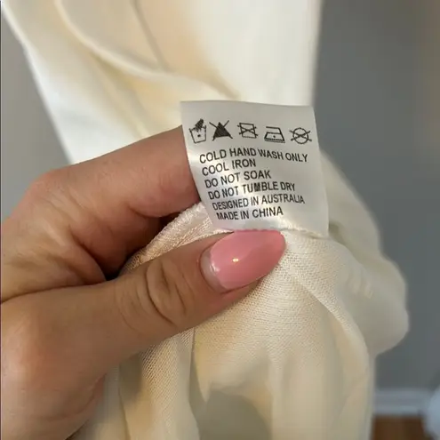 WHOIAM white bodycon strapless dress ribbed cuff top Size 6